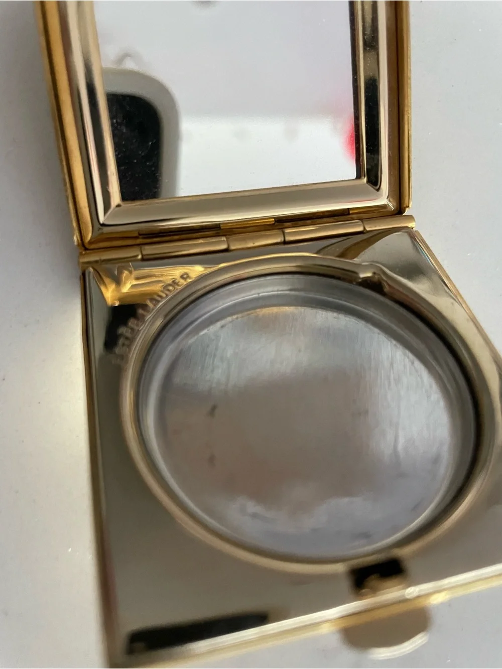 Vintage Estée Lauder NYC Skyline Lucidity Pressed Powder Compact Empty Gold Tone